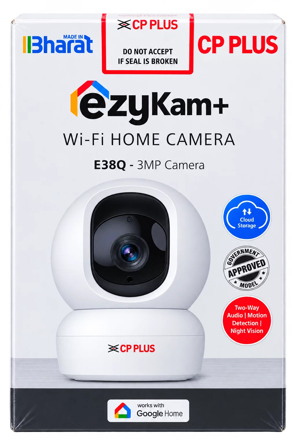 CP PLUS ezyKam+ E380Q 3MP Wi-Fi Home Camera